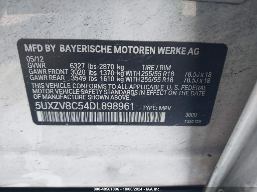 5UXZV8C54DL898961 2013 BMW X5 xDrive50I