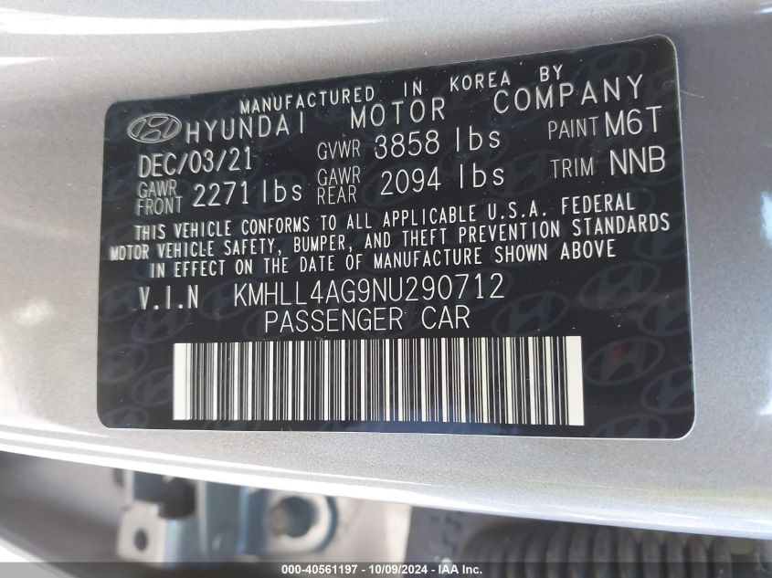 2022 HYUNDAI ELANTRA SE - KMHLL4AG9NU290712