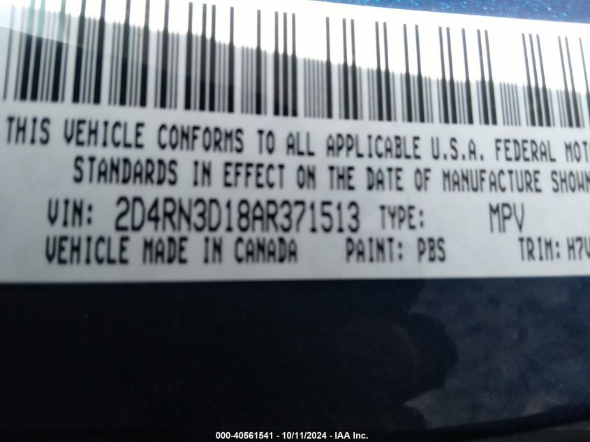 2D4RN3D18AR371513 2010 Dodge Grand Caravan Hero