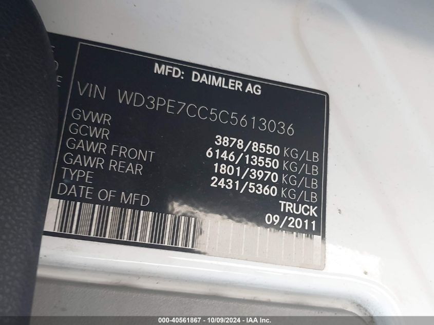 WD3PE7CC5C5613036 2012 Mercedes-Benz Sprinter 2500