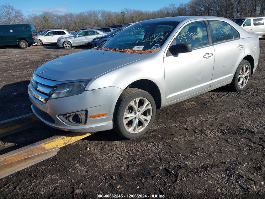 Vin: 3fahp0ha1cr296703, lot: 41051053, ford fusion se 20122