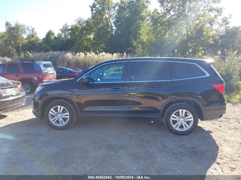 2017 Honda Pilot Lx VIN: 5FNYF6H16HB015195 Lot: 40562842