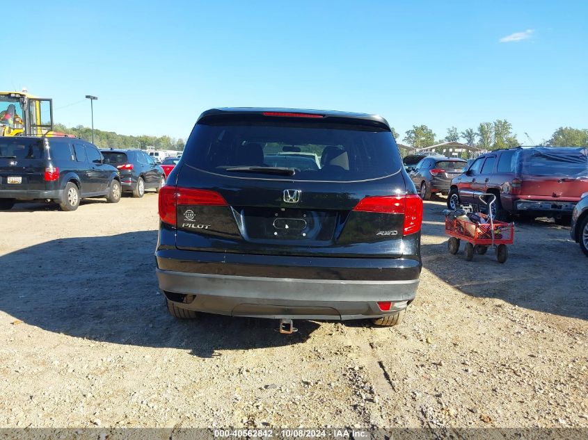 2017 Honda Pilot Lx VIN: 5FNYF6H16HB015195 Lot: 40562842