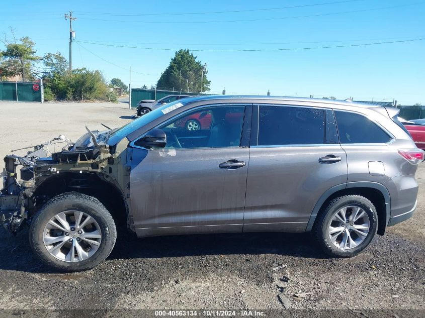 2015 Toyota Highlander Xle V6 VIN: 5TDJKRFH4FS119319 Lot: 40563134