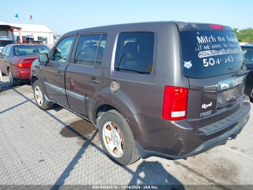 2012 Honda Pilot Lx VIN: 5FNYF3H22CB026324 Lot: 40563576