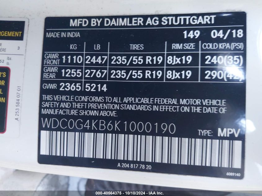 VIN WDC0G4KB6K1000190 2019 Mercedes-Benz GLC 300, 4... no.9