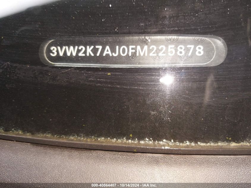 2015 Volkswagen Jetta 2.0L S VIN: 3VW2K7AJ0FM225878 Lot: 40564407
