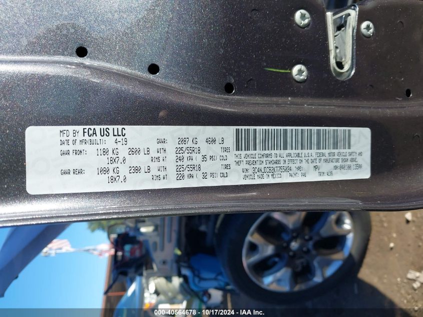 2019 JEEP COMPASS LIMITED 4X4 - 3C4NJDCB2KT755034