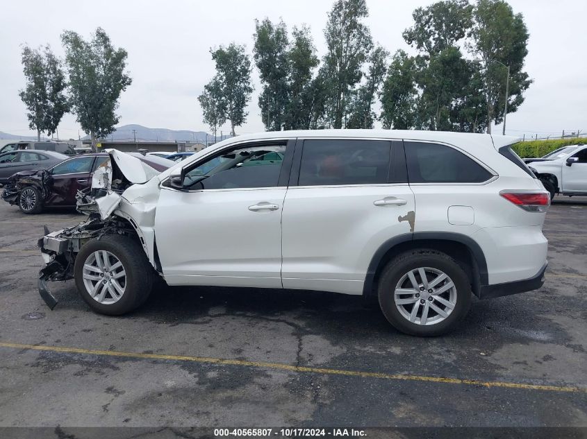 2015 Toyota Highlander Le/Le Plus VIN: 5TDZKRFH5FS112799 Lot: 40565807