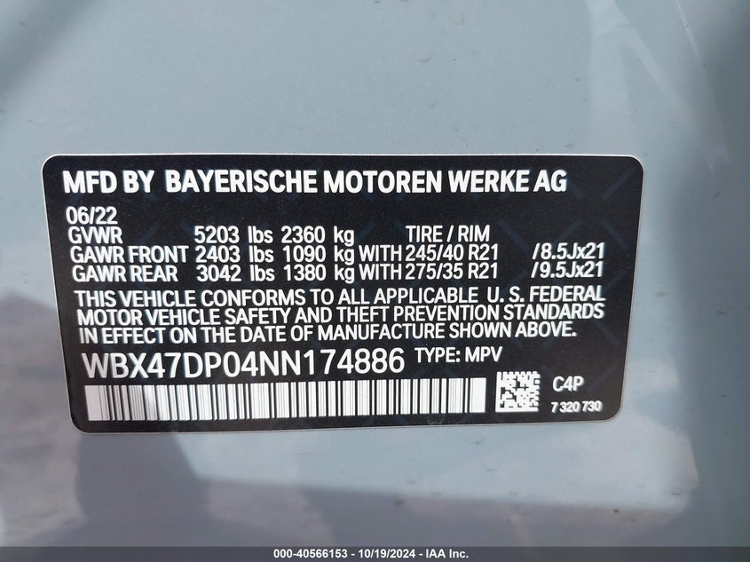 2022 BMW X3 SDRIVE30I - WBX47DP04NN174886