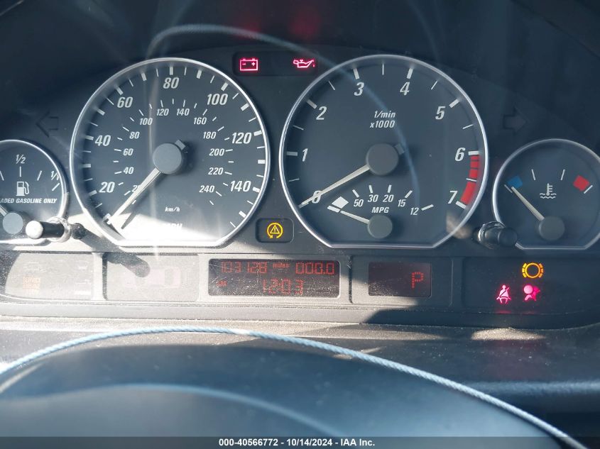 2001 BMW 330Ci VIN: WBABS53461JU80567 Lot: 40566772