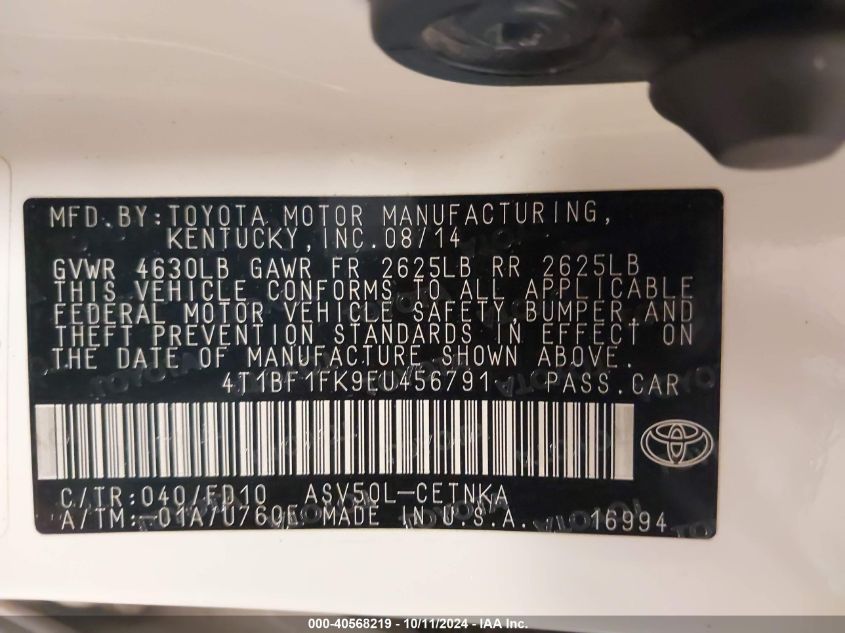 4T1BF1FK9EU456791 2014 Toyota Camry Le