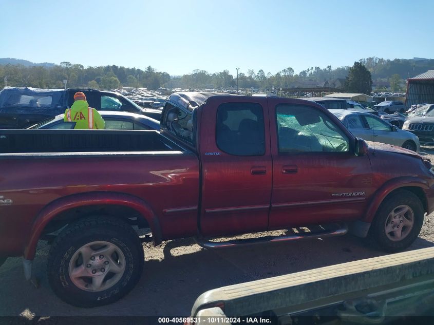 2002 Toyota Tundra Access Cab Limited VIN: 5TBBT481X2S245286 Lot: 40569531