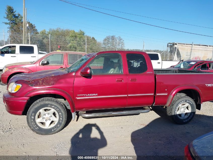 2002 Toyota Tundra Access Cab Limited VIN: 5TBBT481X2S245286 Lot: 40569531