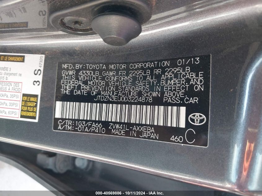 JTDZN3EU0D3224878 2013 Toyota Prius V Three