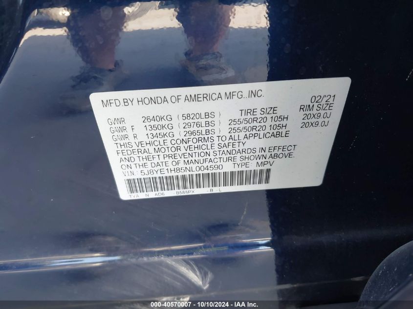 5J8YE1H85NL004590 2022 Acura Mdx Advance Package