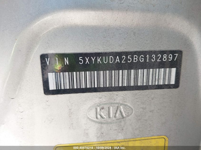 5XYKUDA25BG132897 2011 Kia Sorento Ex V6