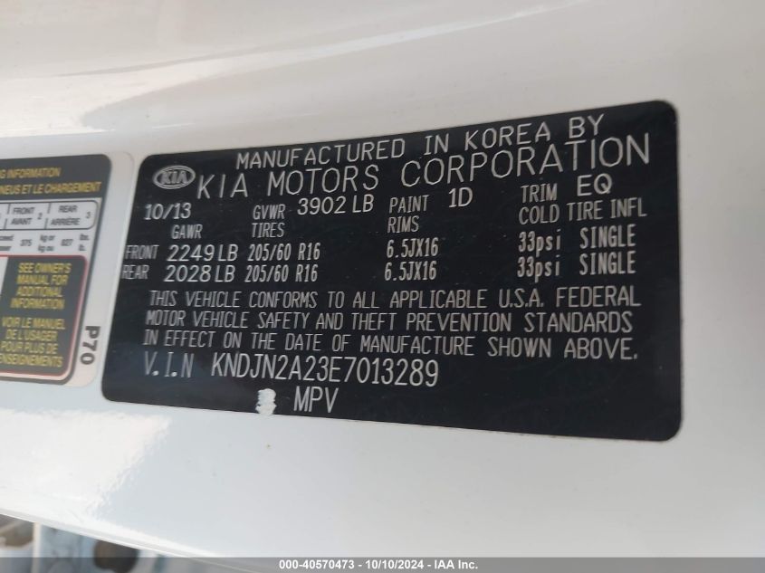 KNDJN2A23E7013289 2014 Kia Soul