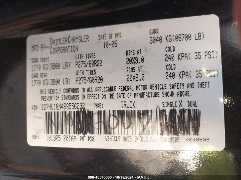 2008 DODGE RAM 1500 VIN: 1D7HU18248S621458