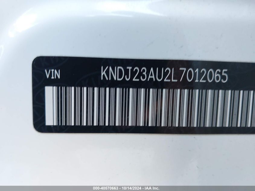 2020 Kia Soul Lx VIN: KNDJ23AU2L7012065 Lot: 40570663