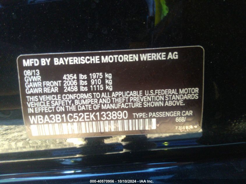 WBA3B1C52EK133890 2014 BMW 320I