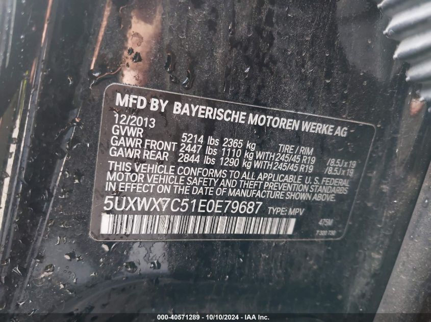 5UXWX7C51E0E79687 2014 BMW X3 xDrive35I