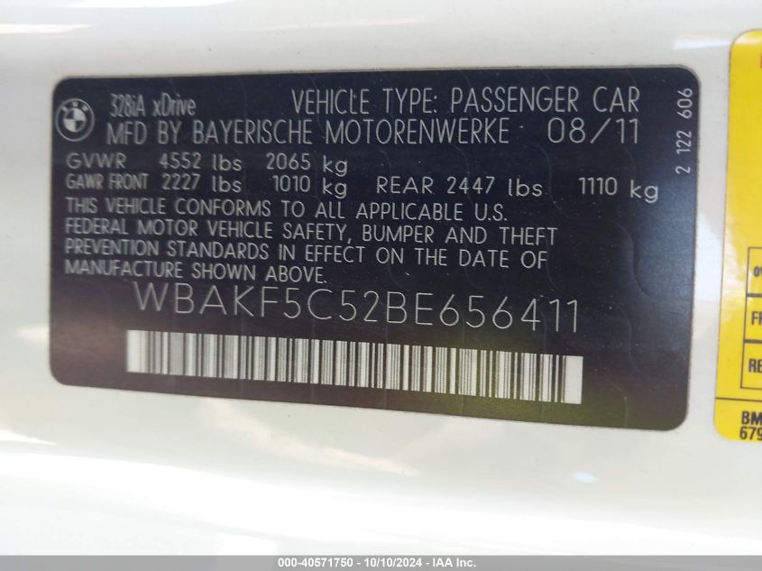 WBAKF5C52BE656411 2011 BMW 328I xDrive