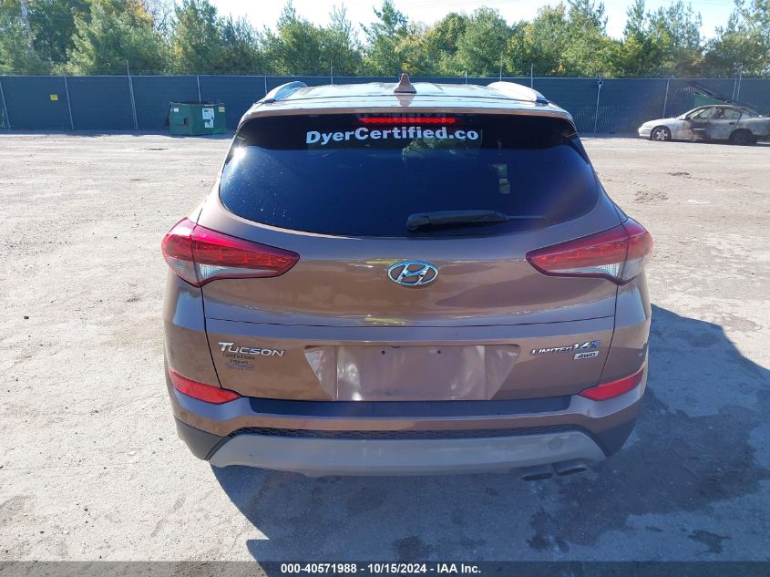 2017 Hyundai Tucson Limited VIN: KM8J3CA24HU431454 Lot: 40571988