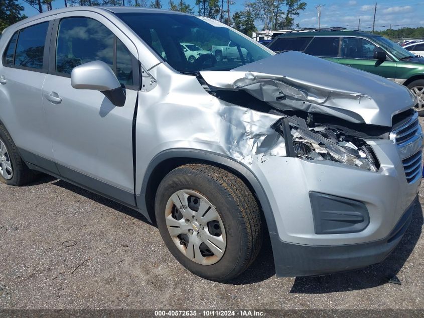 2015 Chevrolet Trax Ls VIN: KL7CJKSBXFB246634 Lot: 40572635