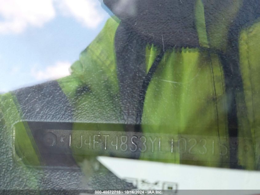 2000 Jeep Cherokee Sport VIN: 1J4FT48S3YL102315 Lot: 40572715