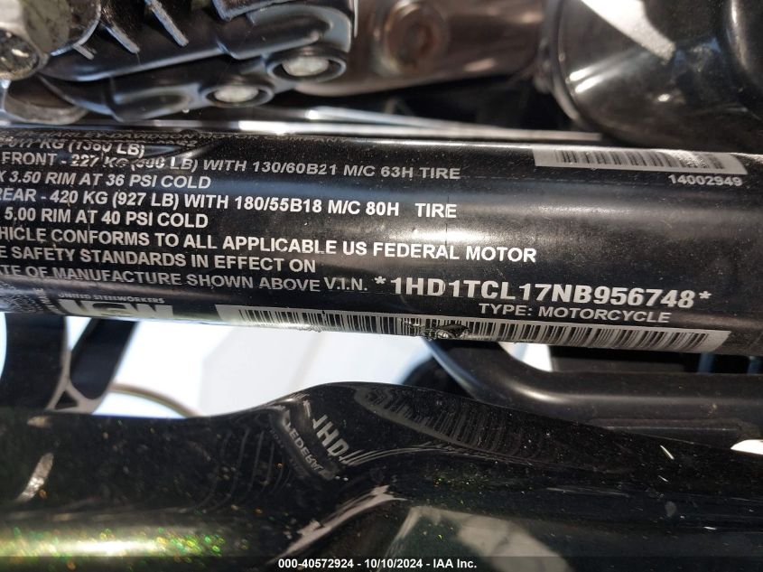 VIN 1HD1TCL17NB956748 2022 HARLEY-DAVIDSON FLTRXSE