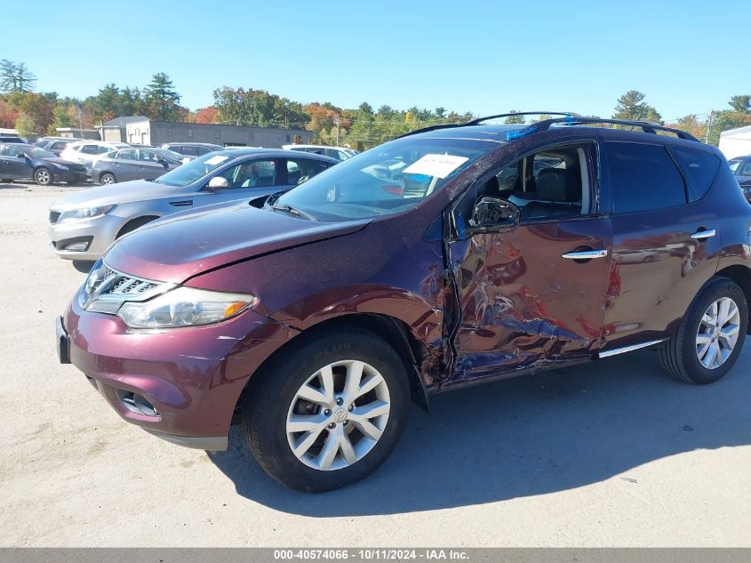 2013 Nissan Murano Sl VIN: JN8AZ1MW1DW305884 Lot: 40574066