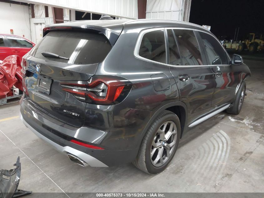 2022 BMW X3 Sdrive30I VIN: 5UX43DP09N9L12311 Lot: 40575373