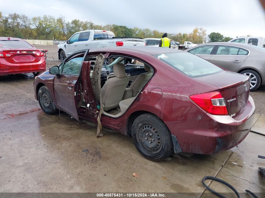 2012 Honda Civic Lx VIN: 19XFB2F52CE072784 Lot: 40575431