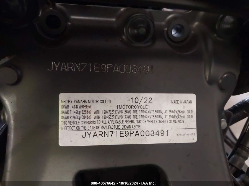 JYARN71E9PA003491 2023 Yamaha Mt09