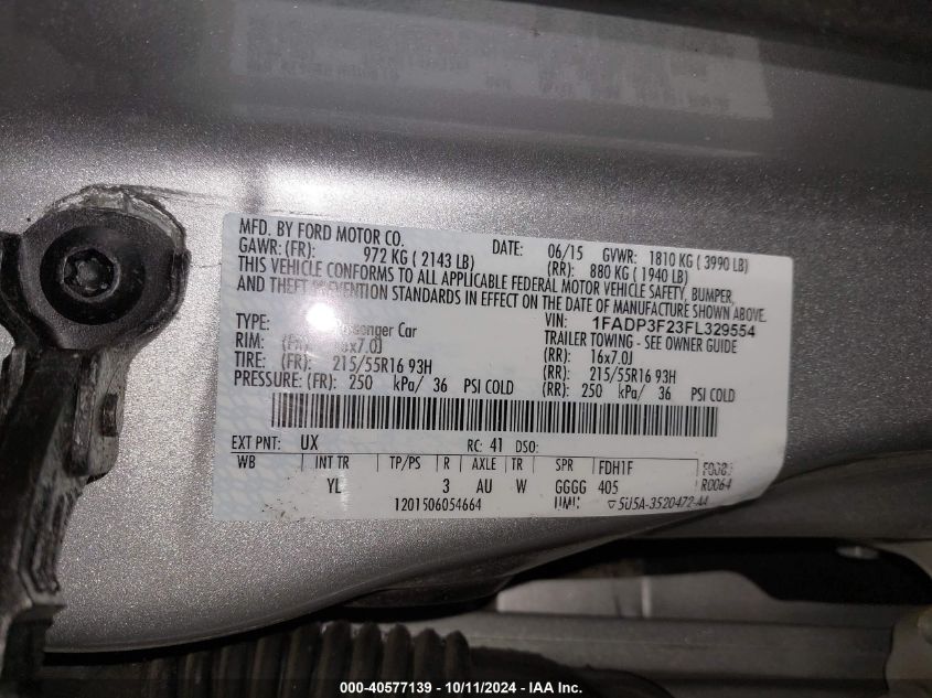 1FADP3F23FL329554 2015 Ford Focus Se