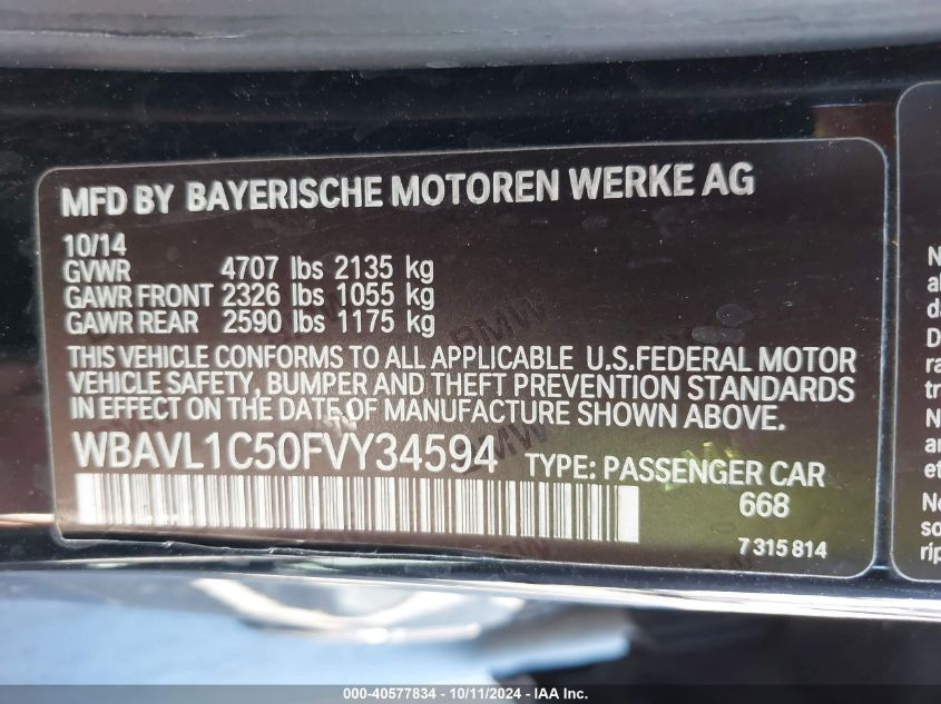 WBAVL1C50FVY34594 2015 BMW X1 xDrive28I