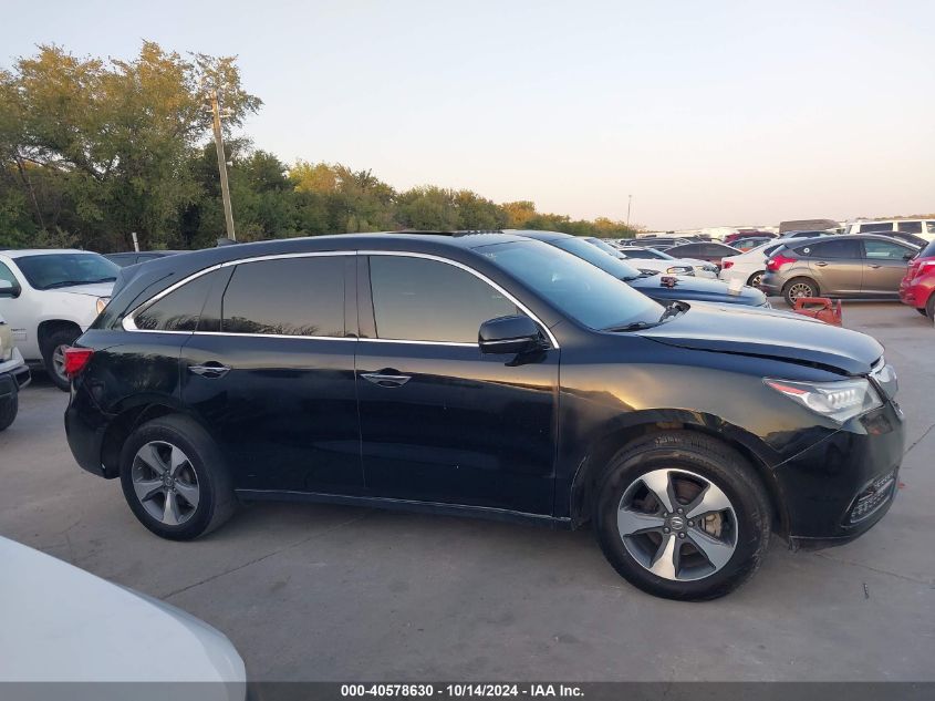 2015 Acura Mdx VIN: 5FRYD3H21FB011886 Lot: 40578630