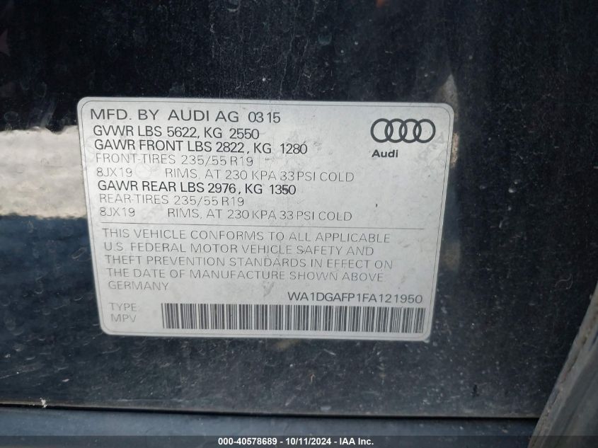 WA1DGAFP1FA121950 2015 Audi Q5 Premium Plus