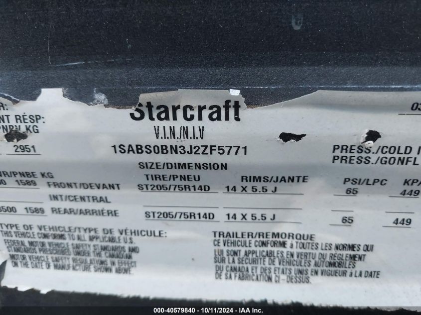 1SABS0BN3J2ZF5771 2019 Starcrest Other