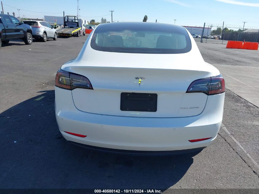 2020 Tesla Model 3 Long Range Dual Motor All-Wheel Drive VIN: 5YJ3E1EB1LF735753 Lot: 40580142