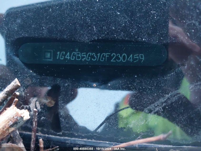 2016 Buick Lacrosse Leather VIN: 1G4GB5G31GF230459 Lot: 40580355
