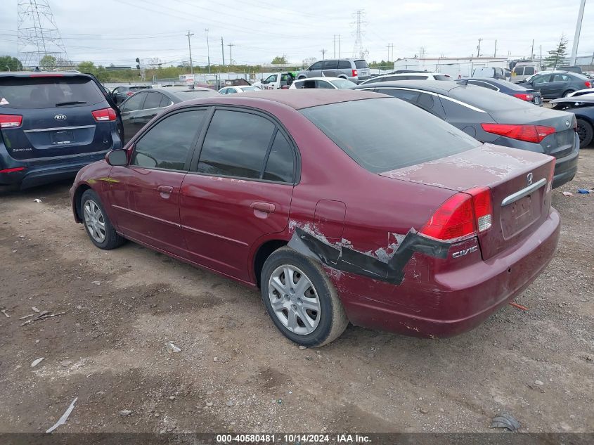 2003 Honda Civic Ex VIN: 2HGES26873H547132 Lot: 40580481