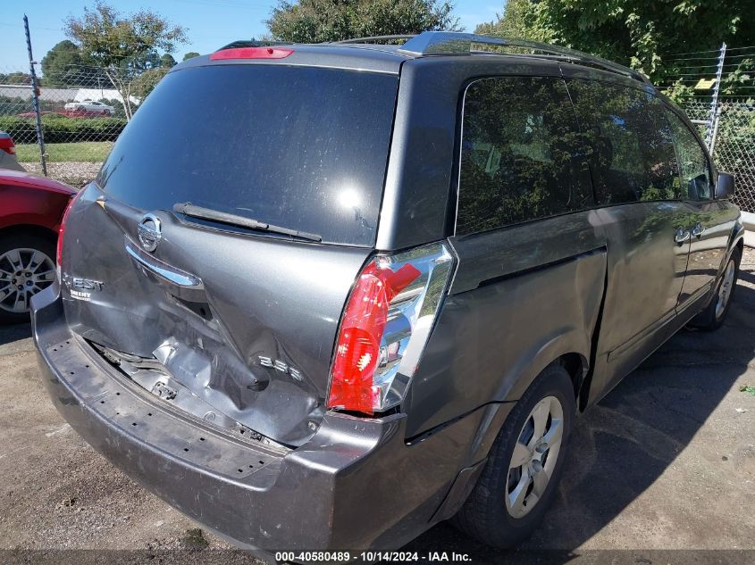 2009 Nissan Quest S/Se/Sl VIN: 5N1BV28U59N104265 Lot: 40580489