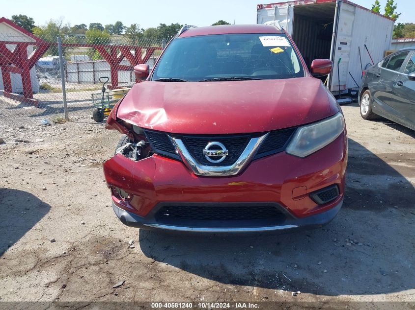 2016 Nissan Rogue Sv VIN: KNMAT2MT2GP647786 Lot: 40581240