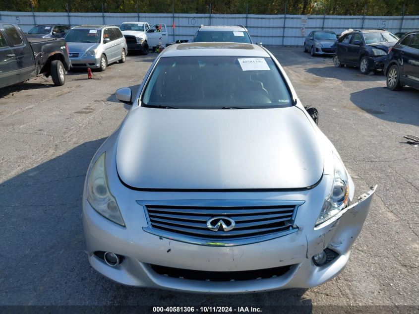 2012 Infiniti G25X VIN: JN1DV6AR9CM730072 Lot: 40581306