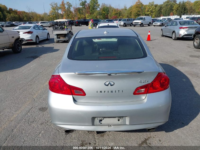 2012 Infiniti G25X VIN: JN1DV6AR9CM730072 Lot: 40581306