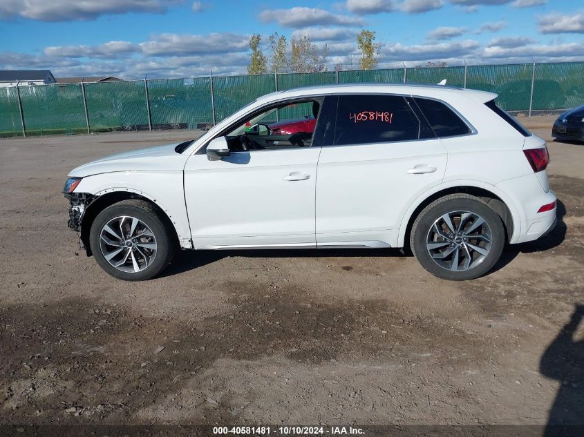 2021 Audi Q5 Premium Plus 45 Tfsi Quattro S Tronic VIN: WA1BAAFY8M2022048 Lot: 40581481