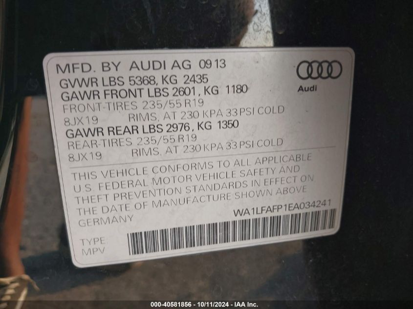 WA1LFAFP1EA034241 2014 Audi Q5 Premium Plus