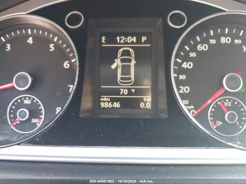 2012 Volkswagen Cc Sport VIN: WVWMN7AN6CE509717 Lot: 40581962